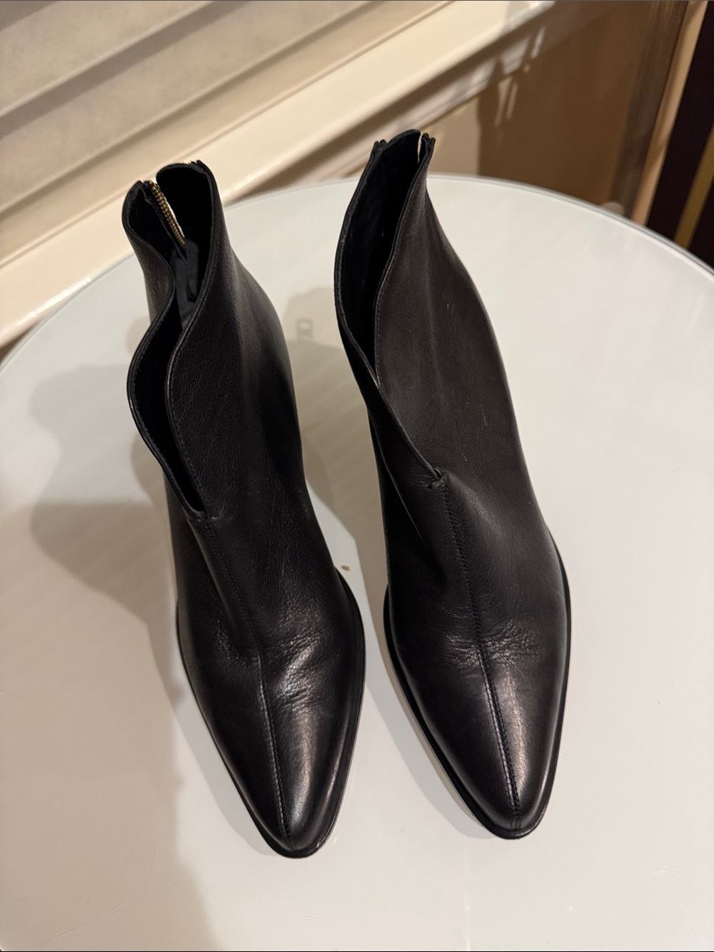 Vince Black Pointed Toe Ankle Booties
